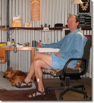 Jerry & the dog enjoy Life in the Shed.